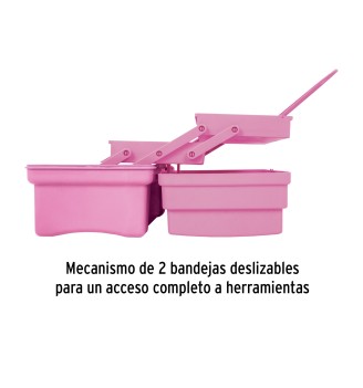 Caja de 14" rosa con compartimentos expandibles