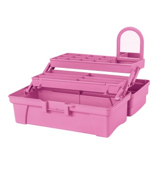 Caja de 14" rosa con compartimentos expandibles