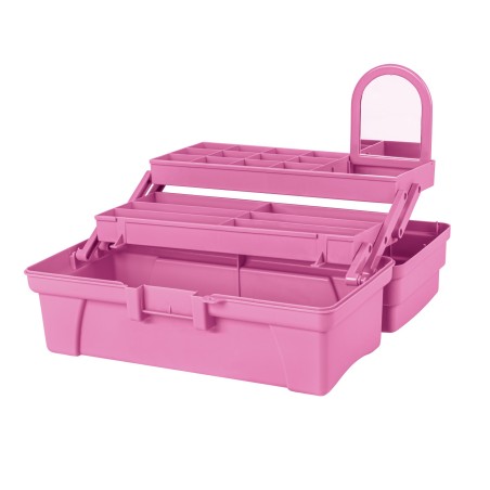 Caja de 14" rosa con compartimentos expandibles