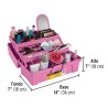 Caja de 14" rosa con compartimentos expandibles
