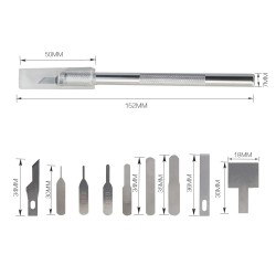 Exacto tipo bisturí con cuchillas de reparación