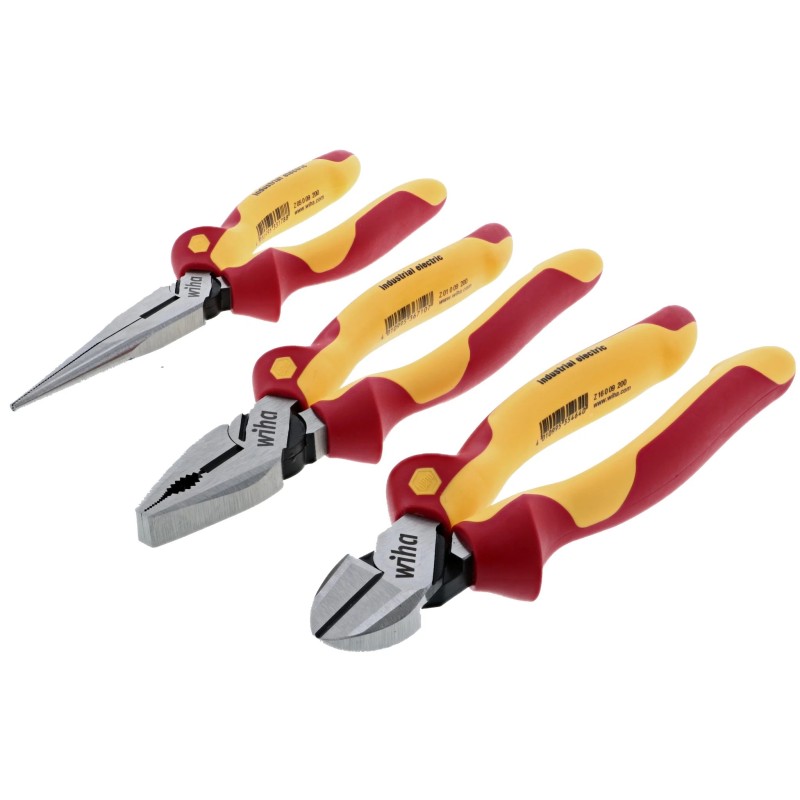 Kit de 3 pinzas industriales aisladas wiha 32981
