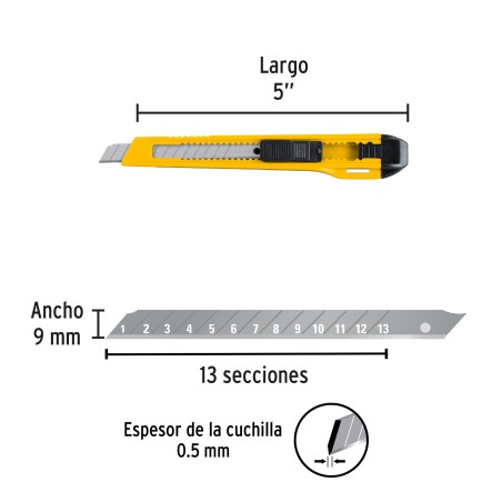 Cutter 9 mm plástico, Pretul