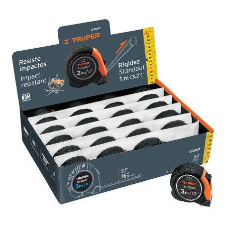 Flexómetro Gripper 3m cinta 13 mm